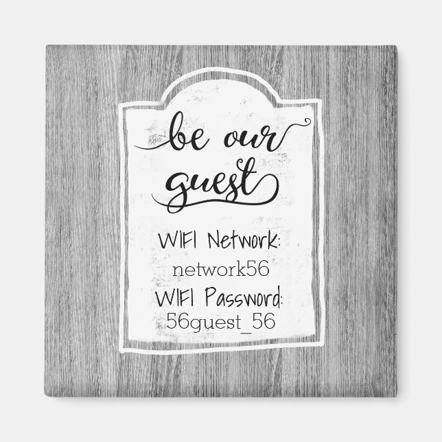 Gast-WLAN-Informationen Passwort Magnet (Vorne)