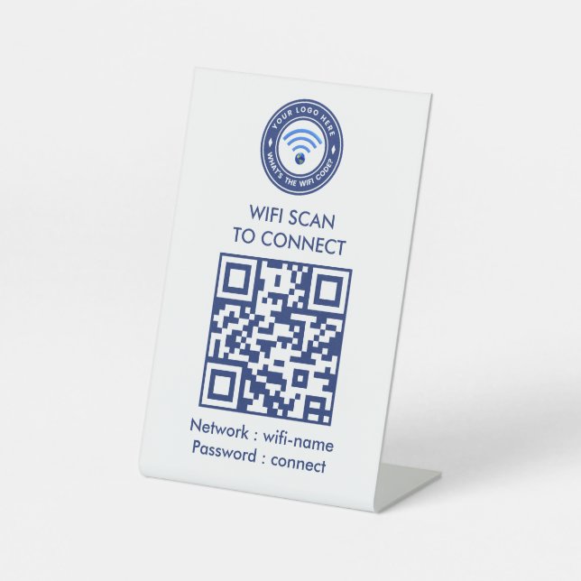 Gäst-WLAN-QR-Code-Schild | WLAN  Sockelschild (Vorderseite)