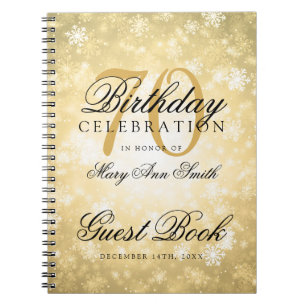 Gastbuch 70. Geburtstags-Goldwinter-Märchenland Notizblock