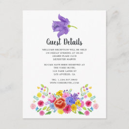 Gastdetails für Wasserfarben Floral Fiesta Begleitkarte