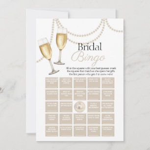 Gästebingo Pearls Prosecco Duschspielkarte Einladung