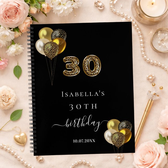 Gästebuch 30. Geburtstag schwarzer Gold leopard Dr Notizbuch (Von Creator hochgeladen)