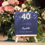 Gästebuch 40. Geburtstag navy blauen Silberstars Notizbuch<br><div class="desc">Eine marineblau Hintergrundfarbe mit Imitaten silbernen Sternen. Die blaue Farbe ist ungleichmäßig. Fügen Sie Ihren Namen,  Text hinzu.</div>