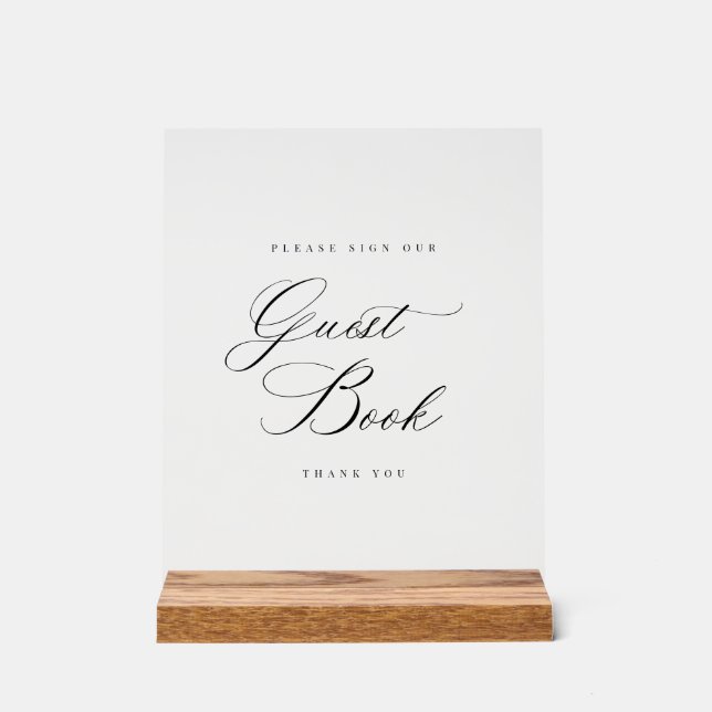 Gästebuch - Akryllische Hochzeitstisch-Dekoration Acrylschild (Vorderseite)