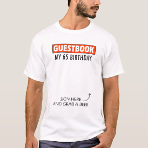 Gästebuch Alternative 65th Birthday Decorations fo T-Shirt