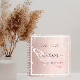 Gästebuch Baby Dusche Rose Gold Silberschmetterlin Notizbuch