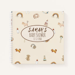 Gästebuch Baby Dusche Wasserfarbe Tier Notizbuch