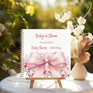 Gästebuch Baby in bloom bow Foto Baby Shower Notizbuch