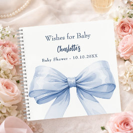 Gästebuch Baby Showblauer Bogen Wünsche Notizbuch