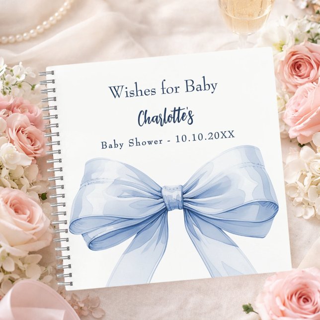 Gästebuch Baby Showblauer Bogen Wünsche Notizbuch (Von Creator hochgeladen)