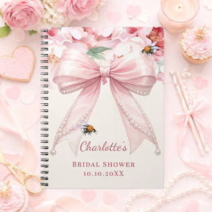 Gästebuch Baby Shower rosa Schleife Braut-to-be Notizblock
