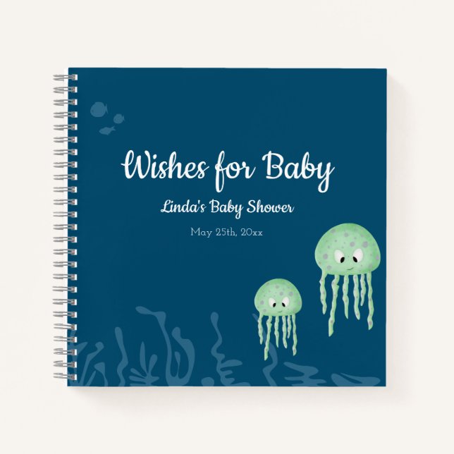 Gästebuch Baby Showjellyfish Boy Blue Notizbuch (Vorderseite)