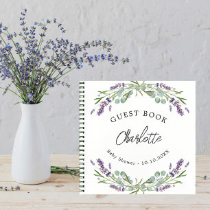 Gästebuch Baby Showlavender violet eucalyptus Notizbuch