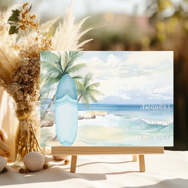 Gästebuch Babydusche an Bord Surfbrett (Von Creator hochgeladen)