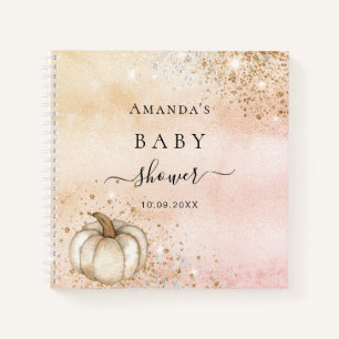 Gästebuch Babydusche Kürbis Rose Goldfall Notizbuch