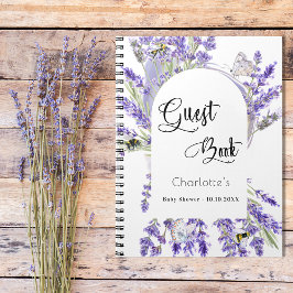 Gästebuch Babydusche Lavendel Veilchen florale Notizbuch