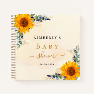 Gästebuch Babydusche Sonnenblumen Eukalyptus Notizbuch