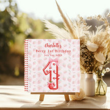 Gästebuch Berry 1. Birthday Erdbeeren rot