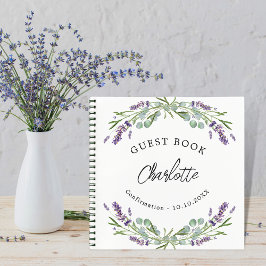 Gästebuch Bestätigung lavender violet eucalyptus Notizbuch