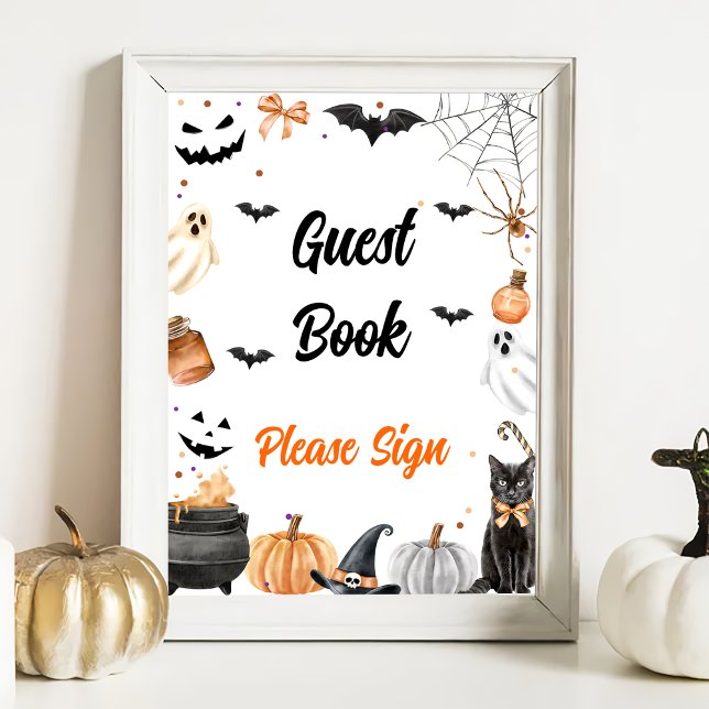 " Gästebuch " Boo Black Cat Halloween Sign (Von Creator hochgeladen)