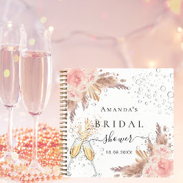 Gästebuch Brautparty Pampas Rose Goldblase Notizbuch