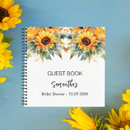Gästebuch Brautparty Sonnenblumen Aquarell Notizbuch