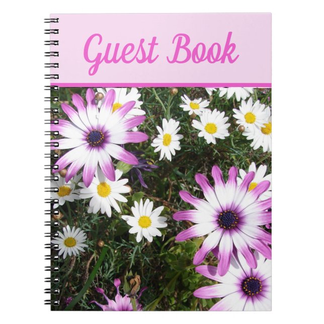 Gästebuch Daisy Schöne Blume in Rosa Notizblock (Vorderseite)