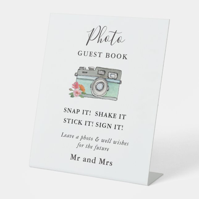 Gästebuch der Aquarellkamera Foto Sockelschild (Vorderseite)