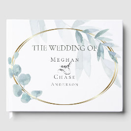 Gästebuch | Dusty Blue Watercolor Eucalyptus