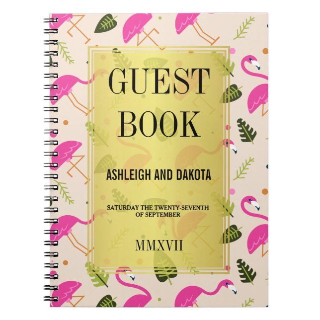 Gästebuch | Fabulous Modern Hot Pink Flamingos Notizblock (Vorderseite)