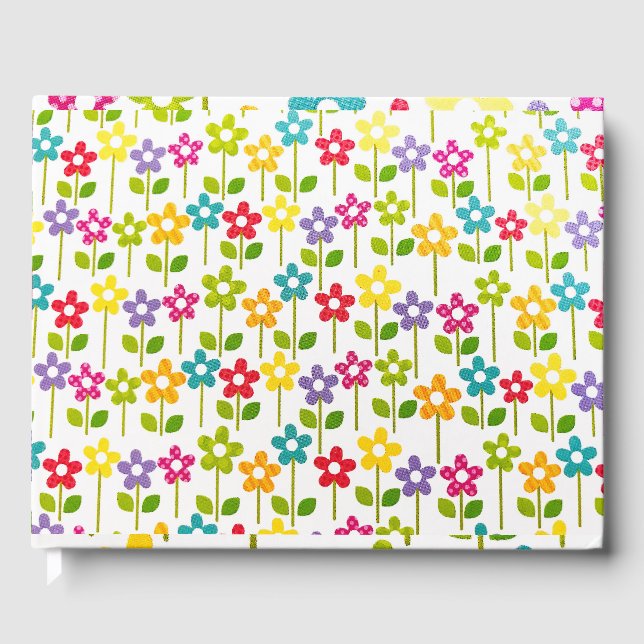 Gästebuch Farbiges Blume Design (Vorderseite)