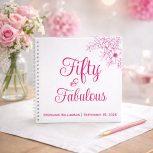 Gästebuch Fifty and Fabulous Name Datum Geburtstag Notizbuch