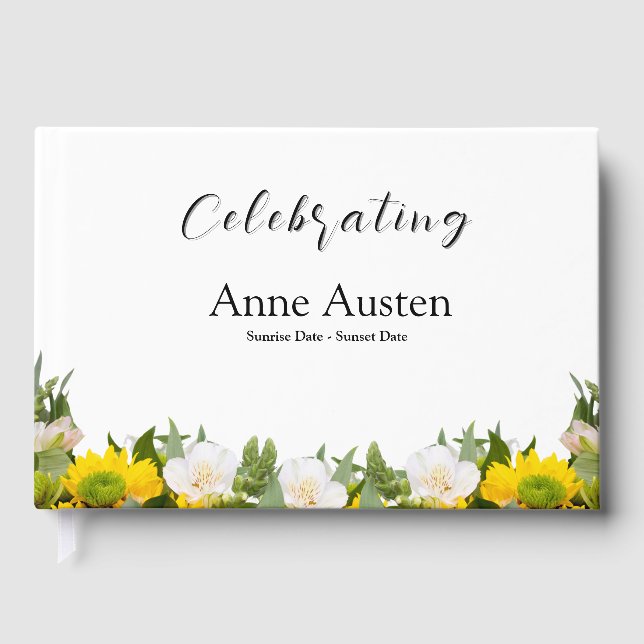 Gästebuch - Floral zur Erinnerung an Verstorbene (Vorderseite)