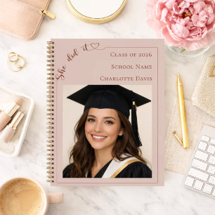 Gästebuch Foto Sie hats geschafft rosa erröten Abs Notizbuch