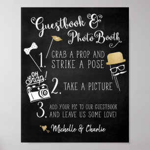 Gästebuch Foto Stand Chalkboard Sign