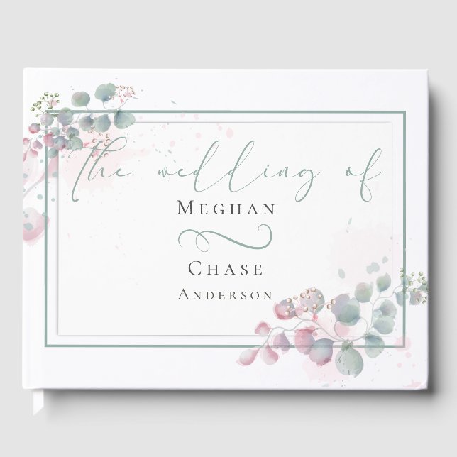 Gästebuch | Frühjahrs-Wasserfarbe Eukalyptus Folia (Vorderseite)