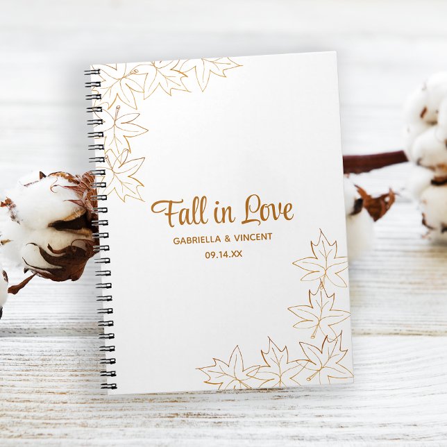 Gästebuch für Ahornleaf-Edge-Hochzeit im Herbst Notizblock (Personalize to create an advice book or guest book at your Fall bridal shower or wedding.)