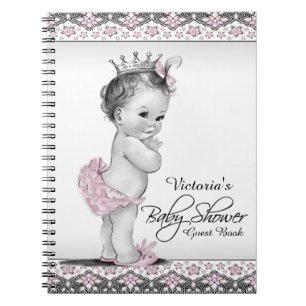 Gästebuch für eine Vintage-Prinzessin-Baby-Party Notizblock