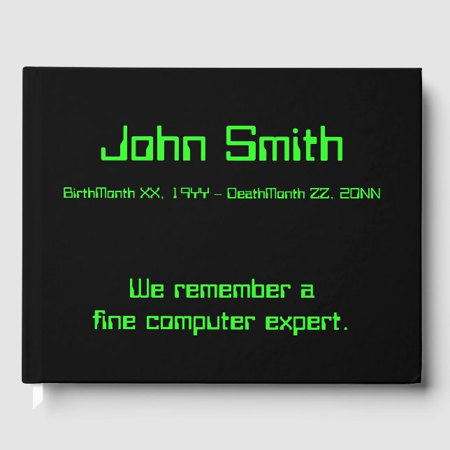 Gästebuch für Erinnerungen von Computerexperten (Vorderseite)