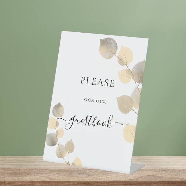 Gästebuch für Eukalyptus-Hochzeiten Sockelschild (Von Creator hochgeladen)
