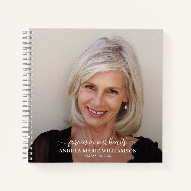 Gästebuch für Gedenkfeier oder Beerdigung des Foto Notizbuch (Vorderseite)