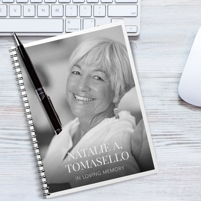 Gästebuch für Gedenkveranstaltungen oder Beerdigun Notizblock (Memorial or Funeral Photo Guest Book Notebook)