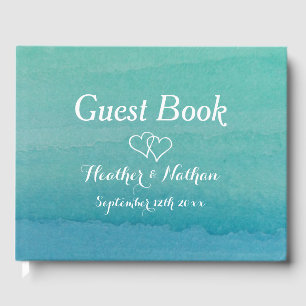 Gästebuch für Hochzeiten am Strand in grüner Meere