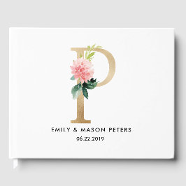 Gästebuch für Hochzeiten mit Monogram, floral, rus