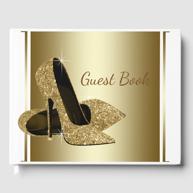 Gästebuch für White und Gold High Heel (Vorderseite)