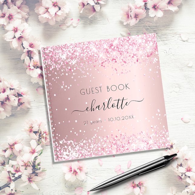 Gästebuch Geburtsname Rosa Glitzer Notizbuch (Von Creator hochgeladen)