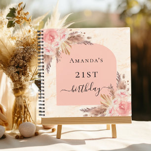 Gästebuch Geburtstag Pampas Gras Rose Goldbogen Bo Notizbuch