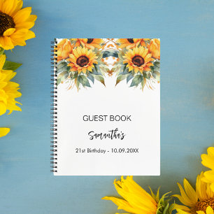 Gästebuch Geburtstag Sonnenblumen Aquarell Notizbuch
