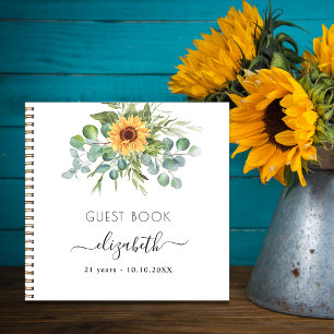 Gästebuch Geburtstag Sonnenblumen Eukalyptus Notizbuch