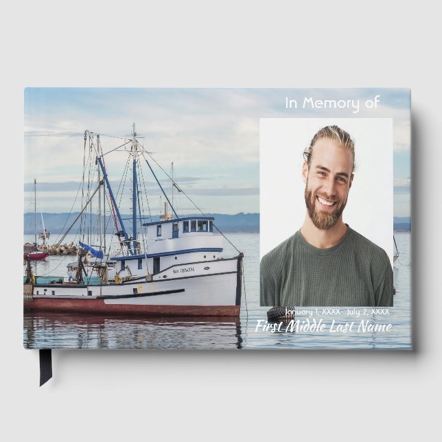 Gästebuch Gedenk Fischermann Angeln Fisch (Vorderseite)